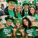 2 x DPKOW 61Pcs St Patricks Day Accessories, Shamrock Glasses Necklaces Wristbands Lcuky Clover Temporary Tattoos Beard Lcuky Coins St Patty's Day Accessories Decorations Irish Party Favors Gifts