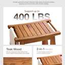 Tinamo 18”L Teak Shower Bench for Inside Shower with Handles, Storage Shelf