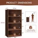 Basic Open Shelf Bookcase 4-Tier Extra Deep Wooden Bookshelf, Storage Shelves with 11-Inch Depth, Black Walnut