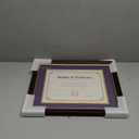 GMFrames 8.5x11 Wood Diploma Frame with Purple Mat or Display 11x14 Certificates without Mat,Tempered Glass,Deep Brown Finish with Gold Trim