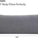 Oubonun 100% Jersey Cotton Body Pillow Cover with Zipper - Luxury Soft Removable Pillow Case - Long Fuzzy - Knitted (Grey, 21"X54")
