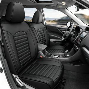 DISUTOGO for Subaru Forester Seat Covers 2019-2025 2026 Premium,Limited,Sport,Touring,Wilderness,Base, 1:1 Custom Waterproof Faux Leather Car Seat Covers Compatible Airbag (5 Seats,Black)