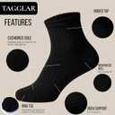 Ankle Socks for Men & Women – 78% Organic Cotton, Moisture Wicking, Arch Support,Cushioned Athletic Comfort (6 Pairs) (Black, S)
