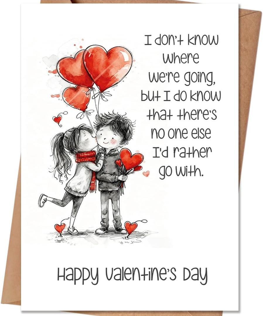 4 x Valentines Day Card, Valentines Day Cards Gifts for Him Her, Valentine's Day Card for Husband Boyfriend Wife Grilfriend (QQ-157)