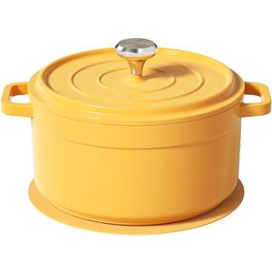 small soup pot with lid,2.6 Quart Granite Casserole Small Soup Pot Pasta Cooking Pot,Dual Handles, Small-Duty Cookware for Braising, Cook soup (Yellow)