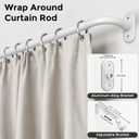 Curtain Rods 36-120 Inch, White Wrap Around Blackout Curtain Rods for Windows, 1 Inch Adjustable Long Heavy Duty Room Darkening Window Treatment Rod for Bedroom, Living Room, Sliding Door