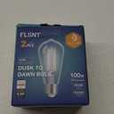 FLSNT Dusk to Dawn Outdoor Sensor ST19 LED Edison Bulb, 5000K Daylight, 8W (100W Eqv.), 1400LM,Vintage Filament E26 Base, Auto On/Off Photocell Automatic for Energy-Efficient Outdoor Lighting, 2 Pack