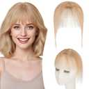 TESS Clip in Bangs Real Human Hair 360 3D Cover Clip on Bangs for Women Daily Wear Natural Look 10 Inch Wispy, Honey Blonde