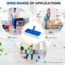 Maxdot 6 Pcs Scrub Pad Holder Threaded Swivel Floor Pad Holder with Pads, Heavy-Duty Joint Scouring, Versatile for Commercial Cleaning, Blue 9 x 3.75 Inch