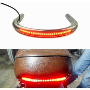 Retro Motorcycle Cafe Racer Seat Frame Hoop Brat Loop with LED Strip Turn Singal Tail Light Brake Light (7/8 inch Tube/Flat Loop/Width 175mm/6.89in)