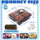 Outus 100 Pack Graduation Party Paper Food Containers Black Charcuterie Boxes with Clear Lids, 5.7 x 5.1 '' Graduation Party Supplies Cake Take out Bakery Boxes with Gift Tags Rope for Desserts Cake