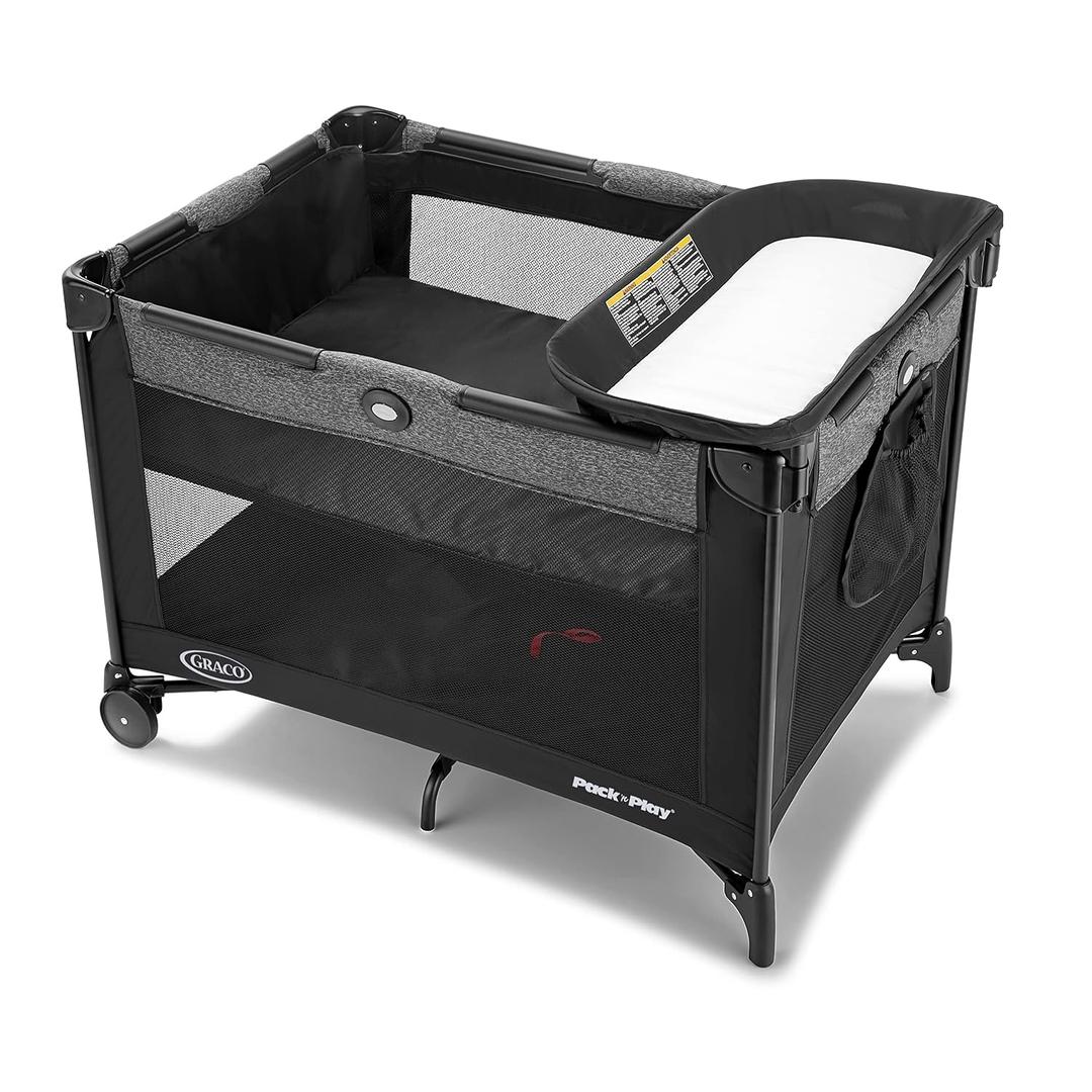 Graco Simple Solutions Pack 'n Play Playard, Cam
4 Modes: Full-Size & Infant Bassinet with Canopy, Diaper Changer, Toddler Playard; Easy Compact Fold, Travel-Ready, 39.5 x 28.25 x 29 inches