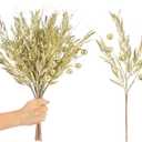 RoseCraft 10PCS Christmas Tree Decorations, Artificial Glitter Berry Stems Branches, for Christmas Tree Ornaments Picks Twigs Xmas Vase Filler Home Wedding Holiday Winter Decor. (Gold)