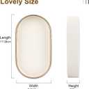 GORESE Oval Vanity Tray Perfume Organizer, PU Leather Valet Jewelry Trays Nightstand Organizer Key Bowl Trinket Dish for Entryway Dresser Bedside, Catchall Trays for Men Women, 11×5.9 in, Cream White