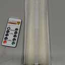 Homemory 2 Pcs Waxy Flameless Taper Candles with Remote, Flickering Battery Operated Taper Candle, Led Flameless Candlesticks Classic Tall Candles for Home, Wedding, Party, Ivory, 9.6 inches