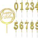 10-Piece Number Birthday Candles - Glitter Cake Toppers for Birthday & Wedding Parties