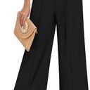Anyally Womens Loose Wide Leg Pants Business Casual Elastic Waisted Palazzo Harem Pants with Pockets Work Trousers (XXL)