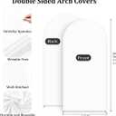 MLMC 7.2FT Arch Backdrop Cover White Fitted Spandex Backdrop Stand Cover Stretchy Round Top Chiara Arch Cover for Baby Shower Birthday Party Wedding Ceremony Photography Background Decor 7.2x4FT