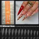 3 x 504Pcs Extra Long Stiletto Nail Tips, 12 Sizes Pre Shaped Stiletto Press On Nails Full Cover Soft Gel Nails Clear Fake Nails Tips for Nail Extension Home DIY Nail Salon with Box