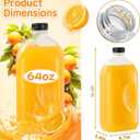 6pcs 64oz Empty Plastic Juice Bottles with Caps Reusable PET Food Grade Drink Bottles with Leak-Proof Tamper Evident Caps Bulk Clear Beverage Containers for Homemade Drinks Smoothie Milk