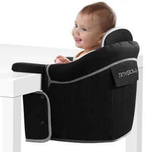 Hook On High Chair for Baby - Baby High Chair That Attaches to Table - Clip On High Chair for Table - Portable High Chair for Travel, Highchair for Baby Seat - Portable Baby Chair for Eating (Black)