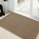 Dirt Trapping Door Mat 32"x48", Absorbent & Quick-Dry Entryway Rug, Washable Non-Slip Doormat for Muddy Paws & Shoes, Low-Profile Back & Front Door Mat Indoor Entrance, Taupe