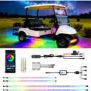 4 Pcs RGB+IC Golf Cart Underglow Light Strip, 12V-80V Dream Color Chasing Golf Cart Underbody Light with Remote and APP Control, Voltage Reducer Included, Music Sync for EZGO Yamaha Club Car