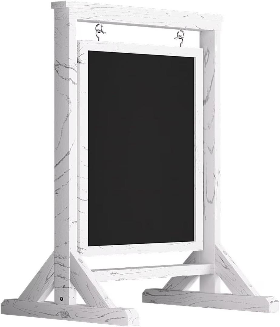 Rustic Double Sided Swinging Chalkboard Sign, Wooden Sidewalk Sign 20" x 30", Magnetic Swinging A Frame Chalk Board, Menu Board, Hanging Sandwich Board Signs for Restaurant, Business, Café
