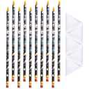 Blulu 10 Pcs Wax Pencil for Rhinestone Nail Point Drill Wax Pen Diamond Art Dotting Pen Self Adhesive Resin Picker Pencil Gem Picker Tool with 5 Pcs Triangular Bead Sorting Plate for Nail DIY Decor