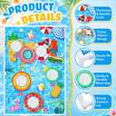 VioraWhite Summer Bean Bag Toss Game for Kids Outdoor Portable Cornhole Toys Set with 6 Bean Bags Family Party Games for Adult Boys Girls Indoor Camping Toddler Gift