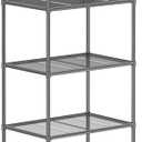 OVICAR Storage Shelf with Wheels - Adjustable 5 Tiers Mesh Wire Shelving Unit, Metal Standing Storage Rack for Kitchen Pantry Closet Bathroom Laundry Garage Tool Organizer Shelves (Grey)