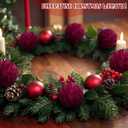 Hungdao 9 Pcs Burgundy Christmas Ornaments Velvet Ball Flocked Chenille Christmas Tree Ball Ornaments Decorative Xmas Hanging Decoration for Xmas Tree Decor, 2.36 Inch