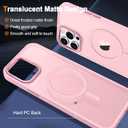 Hython Case for iPhone 15 Pro Case Magnetic Translucent Matte Phone Cases 6.1" [Compatible with MagSafe] Thin Slim Fit Shockproof Bumper Hard Protective Cover for Women Men Girls, Frosted Tender Pink