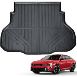 Auxko All Weather Cargo Liner Fit for Kia K4 Sedan 2025 TPE Mat Accessories for Kia K4 Sedan 2025 All Season Guard Odorless Anti-Slip Cargo Mat Black