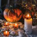 2 x Wondise Halloween Tea Lights 6H Timer Flameless Votive Candles Battery Operated Candles 12 Pack LED Candles Spider Web Tea Lights for Fall Indoor Halloween Decoration(1.5" D x 1.4" H)