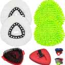 Mop Head Replacement for O Cedar, Spin Mop Replacement Head for Ocedar Easywring 1 Tank System, Mop Heads Includeds 4 Mop Replacement Heads, 1 Spin Scrub Brush & 1 Base