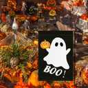 6 x Jxuane Halloween Garden Flag, 12x18" Double Sided Pumpkin Ghost Boo Flag, Black and Orange, 1 Pack