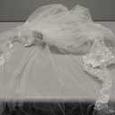 Ursumy Bride Wedding Lace Veil Short Waist Veils 2 Tier Soft Tulle Veil Bridal Veils with Comb (Ivory)