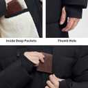 Men's Extra Long Fleece Puffer Jacket Outerwear Winter Coats Hooded Parka Warm Water-resistant Cold Weather (XL)