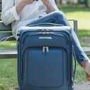 Samsonite Solyte DLX Softside Expandable Luggage with Spinner Wheels, Mediterranean Blue, Carry-On 20-Inch