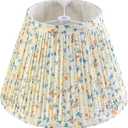 GOSO Small Pleated Lamp Shade -5 * 9 * 6.4 IN (Spider) Floral Lampshade for Table Lamps Wall Lamps Bell Lampshades Natural Fabric Lamp Shade Replacement-No Assembly Required, Art Deco 1 Pack (Yellow-Multicolor)