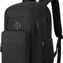Black Backpack, School Backpack for Boys Girls, Lightweight Casual High School Bookbag, Daily-use Travel Laptop Backpack Fits 15.6 Inch Notebook