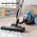 NEWBULIG Canister Vacuum Cleaners for Home, Bagless Vacuum Cleaner, Blue