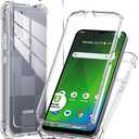 Mocotto for Cricket Icon 5 Case (5th Version), AT&T Motivate 4 Case (4th Version) with Tempered Glass Screen Protector,Slim Soft Silicone Full-Body Protective Case for Cricket Icon 5 (Transparent)
