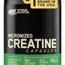 Optimum Nutrition Micronized Creatine Monohydrate Capsules, Keto Friendly, 2500mg, 300 Capsules (Packaging May Vary) (Exp: 02/2027)