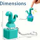 Lizard Button Keychain,Rechargeable Animal Keychains with Sound and Colorful Lights,Fidget Toys Adults Anxiety Relief