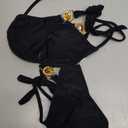 Two Piece Bikinis Sets, Sexy Rhinestone Low Rise, Beach Pool Party (8-10, Black)