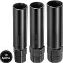 Feekoon 3 Pack 10 Spline Lug Nut Key Replacement for TA20-17/19, TA20-19/21 and TA23-21/22, Compatible with Bimecc 10 Spline Lug Nut and Lug Bolts, Small and Large SUV Key with Hex Drive, Steel, Black