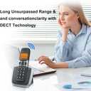 Ornin D1004 Cordless Phone for Home, ECO Technology, 1.6 Amber LCD Display, Caller ID, Big Buttons, Speakerphone(Twin Pack)