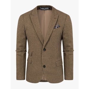 PJ PAUL JONES Men's Vintage Herringbone Tweed Blazers British Wool Blend Sport Coat Jacket, Size XL